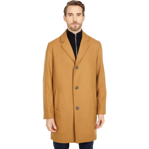 Cole Haan 37 Melton Wool Notched Collar Coat with Welt Body Pockets