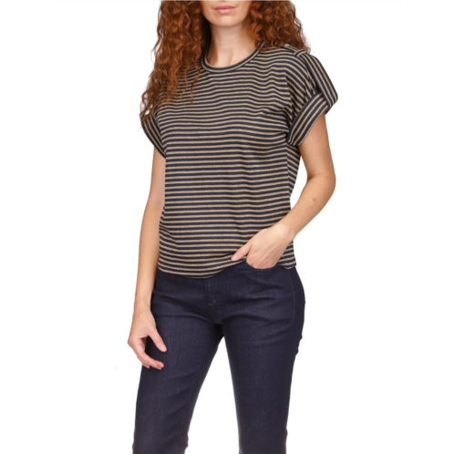 Womens MICHAEL Michael Kors Stripe Snap Epaulette T-Shirt