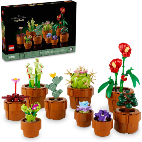 LEGO Icons Tiny Plants Building Set, Cactus Decor Gift Idea for Flower-Lovers, Carnivorous, Tropical and Arid Flora, Build and Display, Botanical Collection, Creative Building Sets