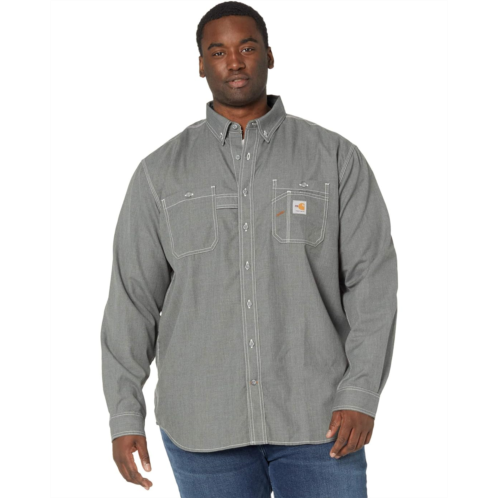Mens Carhartt Big & Tall Flame-Resistant Force Original Fit Lightweight Long Sleeve Button Front Shirt