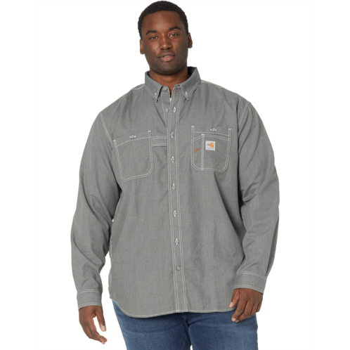 Mens Carhartt Big & Tall Flame-Resistant Force Original Fit Lightweight Long Sleeve Button Front Shirt