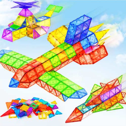 DMOIU 42PCS Magnetic Tiles,Magnetic Building Blocks for Kids Age 3 4 5 6 7 8,Toddler Montessori STEM Sensory Magnet Toys
