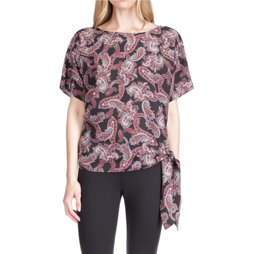 Womens MICHAEL Michael Kors Pop French Paisley Tie Top