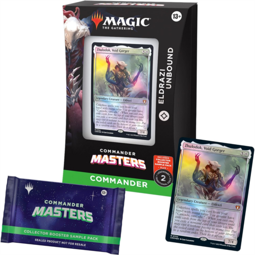 Magic The Gathering Magic: The Gathering Commander Masters Commander Deck - Eldrazi Unbound (100-Card Deck, 2-Card Collector Booster Sample Pack + Accessories)