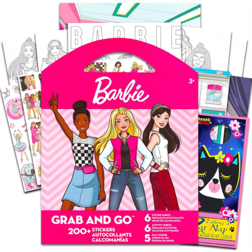Barbie Sticker Set for Girls - Bundle with 200+ Barbie Stickers, Activity Pages, and Play Scenes Plus Door Hanger Barbie Party Supplies for Girls Birthday