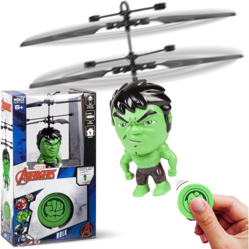 World Tech Toys Marvel Legends Hulk Action Figure Flying Toy Cool Toys for Boys Girls Superhero Toys Avengers Hand Drone Marvel Action Figures Remote Control Helicopter Toy