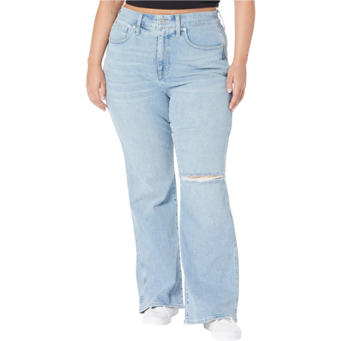 Madewell Plus 11 High-Rise Flare Jeans in Eversfield Wash: Knee-Rip Edition