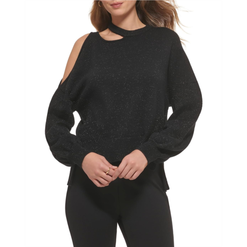 DKNY Long Sleeve Asymmetrical Cutout Sweater