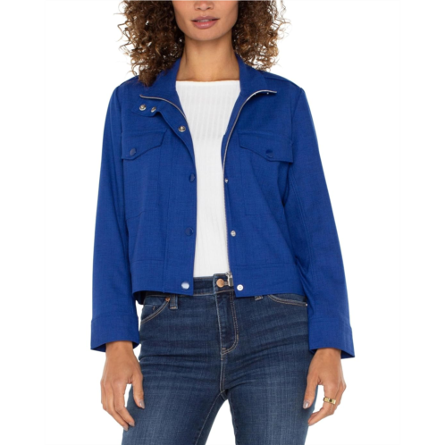 Liverpool Los Angeles Utility Crop Jacket Textured Stretch Woven