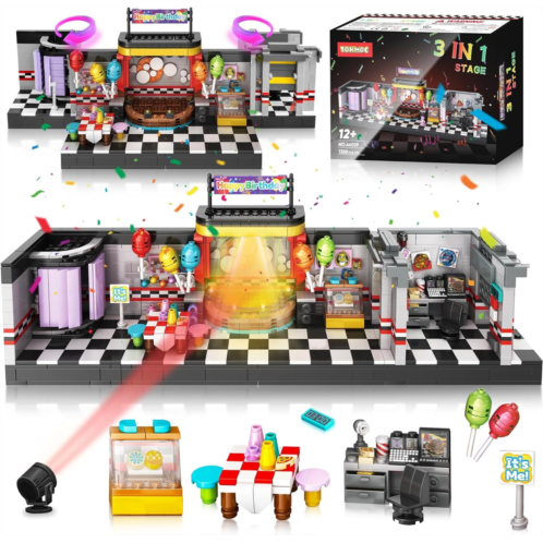 QEINIE Five Nights Security Breach Stage Building Blocks Toys, Classic Horror Game Stage Building Set, Home Decoration Great Birthday Present for Teens, Collectible Present for Game Fans