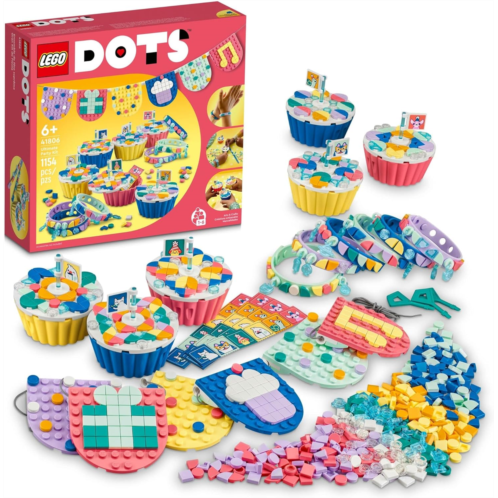 LEGO DOTS Ultimate Party Kit 41806 Arts & Crafts Kit Perfect for Kids Birthday Party Age 6-10, Party Bag Fillers, Birthday Party Games and Crafts with Toy Cupcakes, Friendship Brac