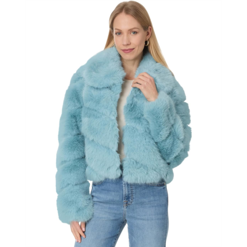 Womens Avec Les Filles Luxe Faux Fur Paneled Coat
