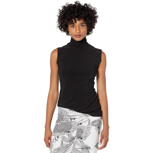 Womens Norma Kamali Slim Fit Sleeveless Turtle Top