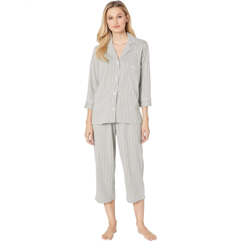 POLO RALPH LAUREN Womens Lauren Ralph Lauren Essentials Bingham Knits Capri PJ Set