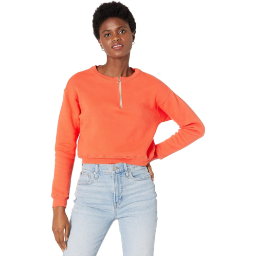 MONROW 1/2 Zip Cropped Sweatshirt