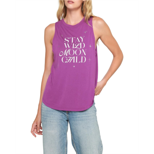 Womens Spiritual Gangster Wild Moon Jade Muscle Tank