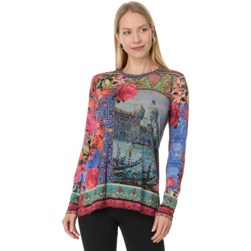 Womens Johnny Was The Janie Favorite Long Sleeve Crew Neck Tee