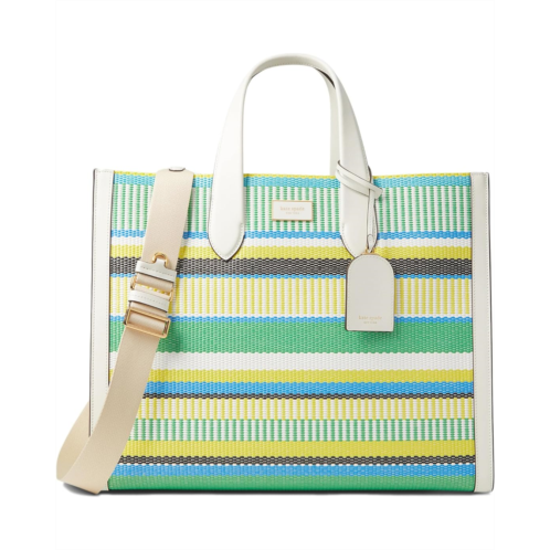 Kate Spade New York Manhattan Striped Woven Straw Large Tote