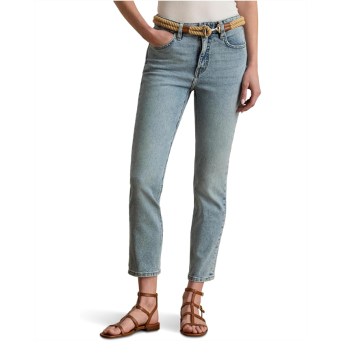 POLO RALPH LAUREN Womens Lauren Ralph Lauren Petite High-Rise Straight Ankle Jeans in Alicia Wash