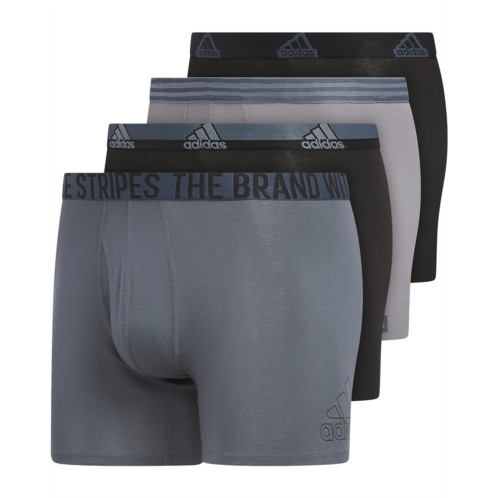 Mens adidas Stretch Cotton Boxer Brief Underwear 4-Pack