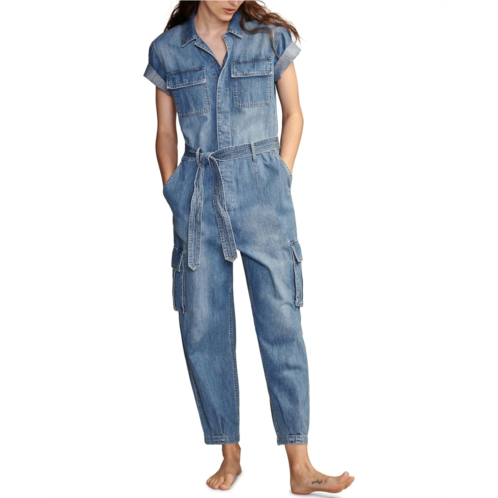 Lucky Brand Denim Short Sleeve Utility Jumpsuit