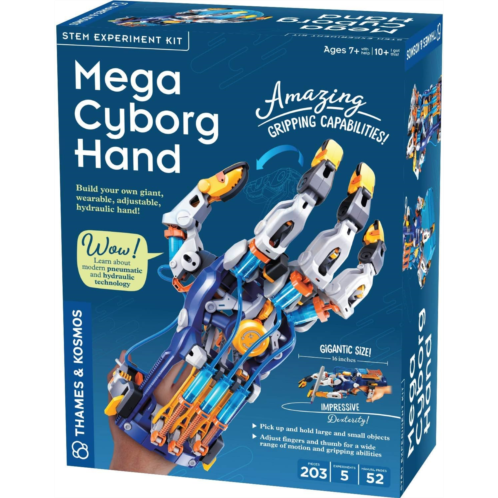 Thames & Kosmos Mega Cyborg Hand STEM Experiment Kit Build Your Own GIANT Hydraulic Amazing Gripping Capabilities Adjustable for Different Sizes Learn Pneumatic Systems