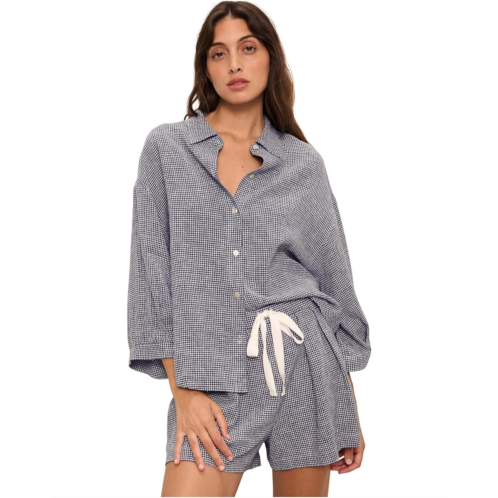 Womens Eberjey Linen Blend Relaxed Shorts