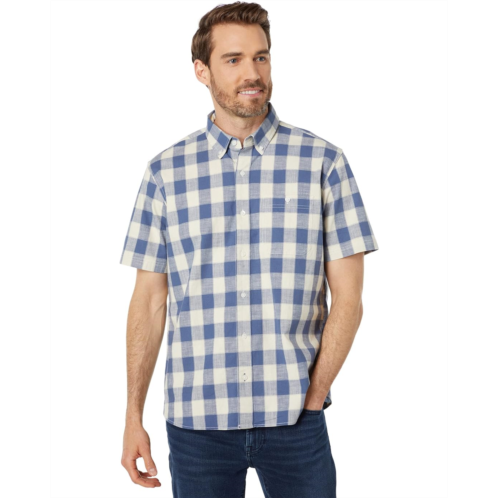 L.L.Bean Mens LLBean Comfort Stretch Chambray Shirt Short Sleeve Traditional Fit Plaid
