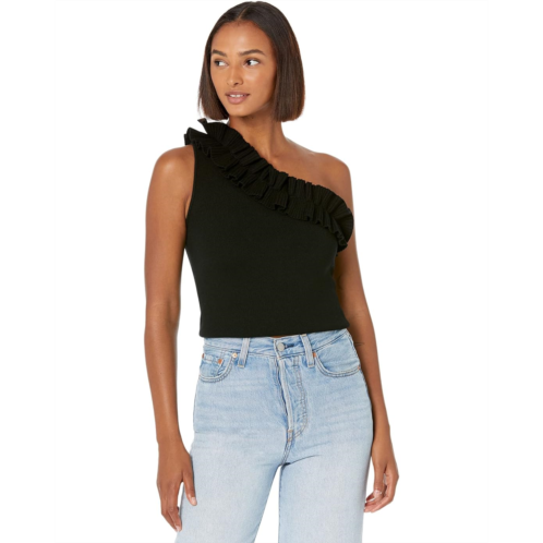MILLY Ruffle One Shoulder Top