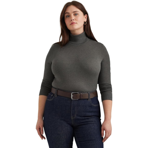 POLO Ralph Lauren Womens LAUREN Ralph Lauren Plus-Size Silk-Blend Turtleneck