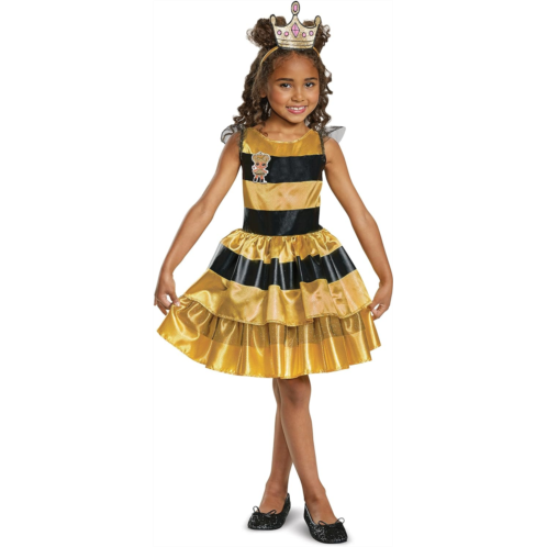 Disguise L.O.L. Surprise! Queen Bee Classic Child Costume, Yellow, Medium/(7-8)