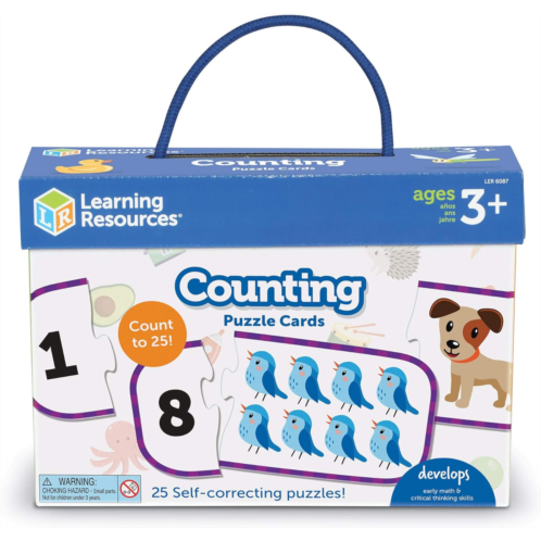 Learning Resources Counting Puzzle Cards, Kindergarten Readniness, Self Correcting Puzzles, Ages 4+Color, Multi