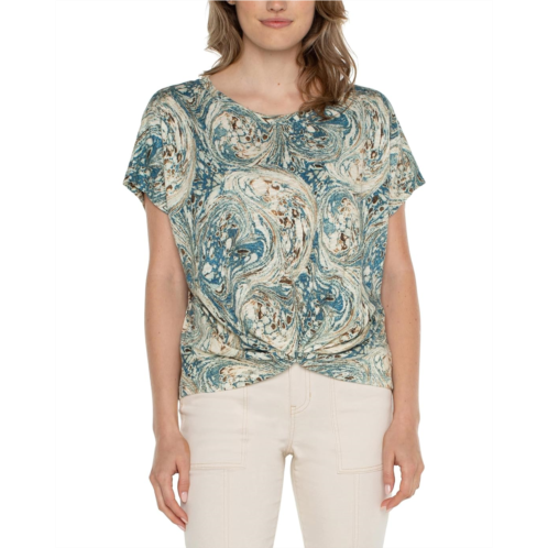 Liverpool Los Angeles Petite Crew Neck Dolman With Twisted Front Detail