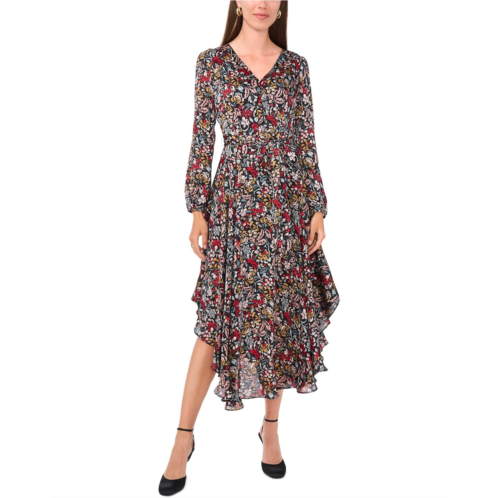 Vince Camuto V-Neck Tie Waist Maxi Dress