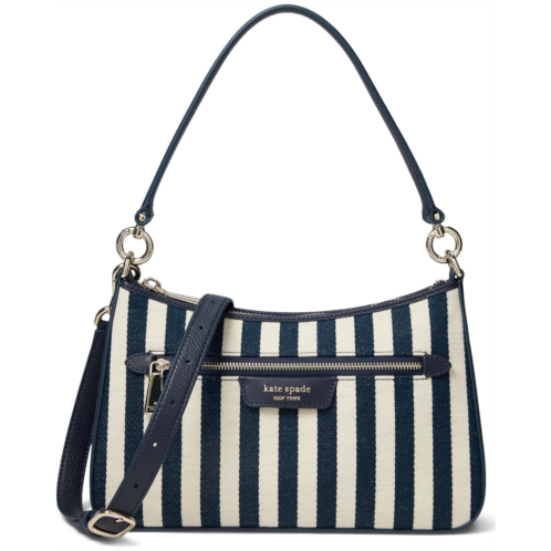 Kate Spade New York Hudson Striped Canvas Fabric Covertible Crossbody