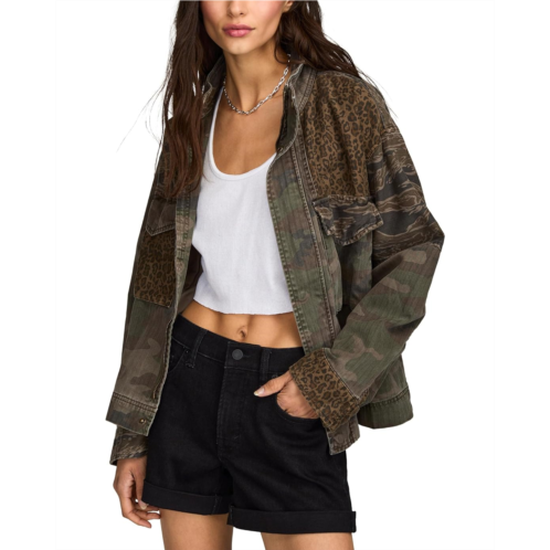 Lucky Brand Patchwork Camo Cropped Jacket