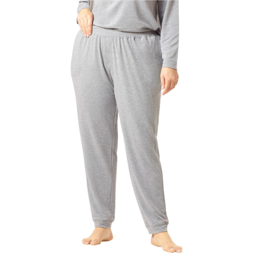 HUE Plus Size Solid Cuffed Lounge Pants with Pockets