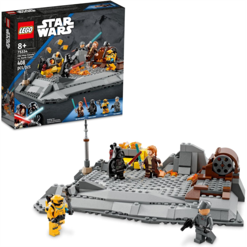 LEGO Star Wars OBI-Wan Kenobi vs. Darth Vader 75334 Building Toy Set - Features 4 Minifigures with Lightsabers for Buildable Battles, Great Collectible Gift for Kids, Boys, and Gir