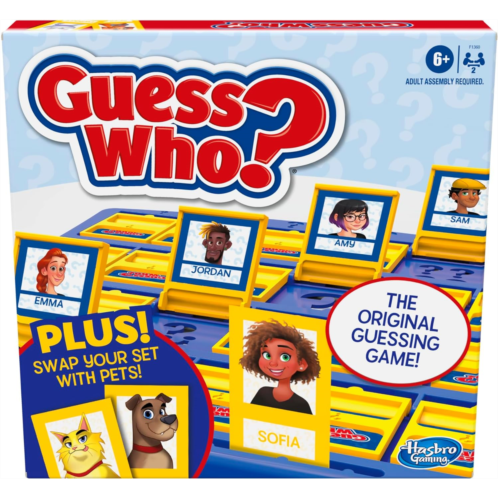 Hasbro Gaming Guess Who Board Game, with People and Pets Cards, The Original Guessing Game for Kids, Ages 6 and Up (Amazon Exclusive)