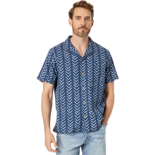 Mens Lucky Brand Printed Short Sleeve Camp Collar Shirt