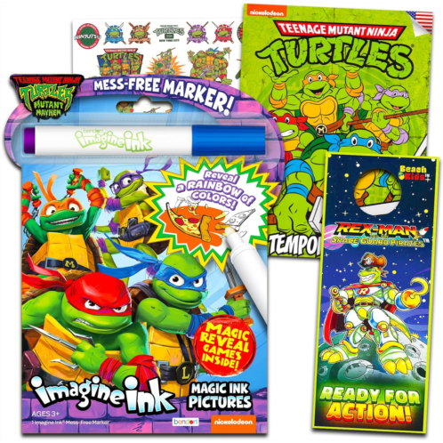 NINJA TURTLES TMNT Imagine Ink Activity and Coloring Book Bundle for Kids with 25 Ninja Turtle Tattoos and Party Favors
