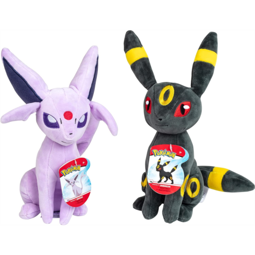 Pokemon 8 Espeon & Umbreon Plush 2-Pack - Officially Licensed - Quality & Soft Collectible Stuffed Animal Toy - Great Gift for Kids, Boys & Girls