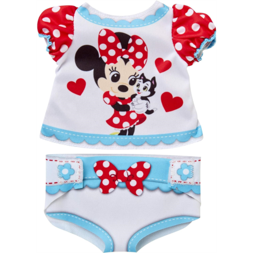 My Disney Nursery Baby Doll Clothes & Accessories, Minnie Diaper Accessory Pack Inspired by Disneys Beloved Minnie Mouse! Includes Doll T-Shirt, Doll diaper Cover, Clip With Charm