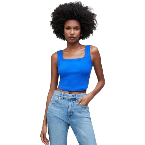 Womens Madewell The Tailored Crop Tank in Sleekhold