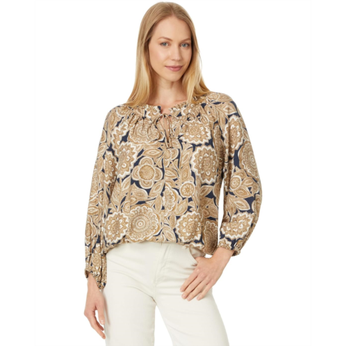Tommy Hilfiger Paisley Floral Ruffle Neck Top