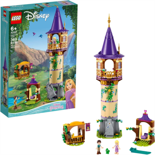 LEGO Disney Princess Rapunzels Tower 43187 Castle Building Toy Kit and Playset with 2 Mini-Dolls from Tangled Movie, Gift Idea for Kids, Girls and Boys