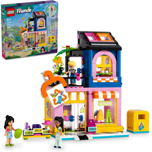 LEGO Friends Vintage Fashion Store, Social-Emotional Toy, Buildable Model, Role-Play Gift Idea for Kids Aged 6 Years Old and Up, Mini-Doll Characters and Cat Figure, Play Together