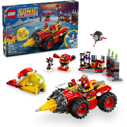 LEGO Sonic The Hedgehog: Super Sonic vs. Egg Drillster Gaming Toy with Shadow and Dr. Eggman, Super Sonic Toy Building Set for Boys and Girls Ages 8 and Up, 76999