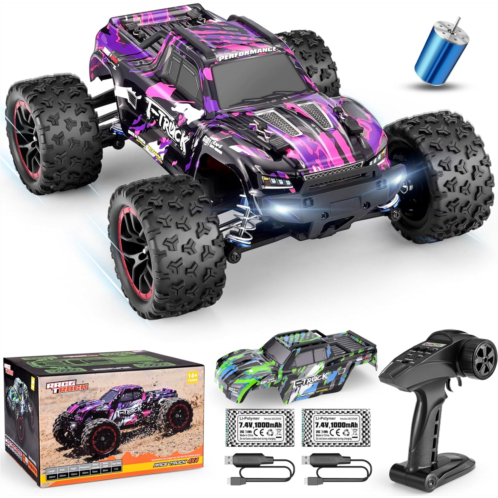 HAIBOXING 1/18 Scale Brushless Fast RC Cars 18859A, 4WD Off-Road Remote Control Trucks 48 KM/H Speed for Adults and Kids Boys, All Terrain Truck Toys Gifts with Extra Shell and Bat