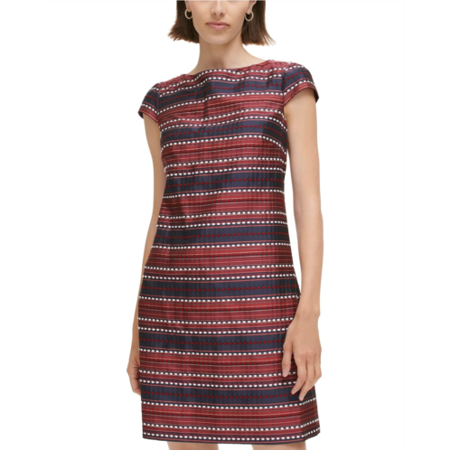 Vince Camuto Jacquard Cap Sleeve Shift Dress